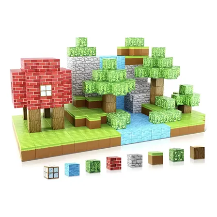 Juego Bloques Para Armar Magnéticos Mine Craft 2.5cm Regalo 154 Minecraft