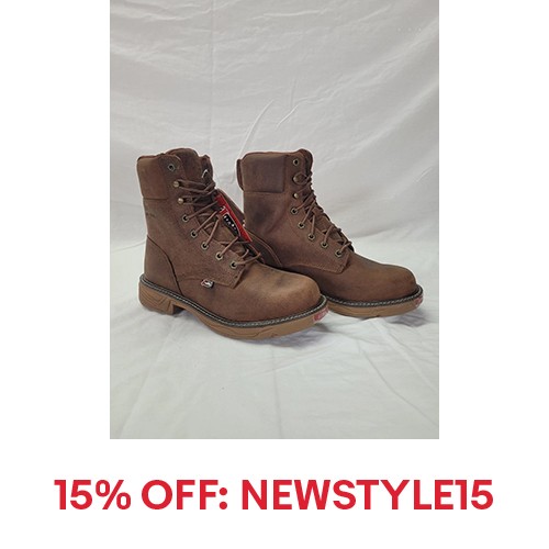 Justin Men's Work Boots H2O Comp Toe 8" Lace Up Stampede Rush SE469 - New In Box