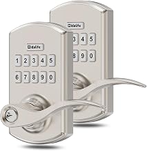 Keypad Smart Door Lock Handle Keyless Entry Electronic Satin Nickel 2 Pack