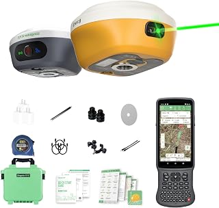 L1-Laser GNSS RTK Surveying Equipment with IMU Rover & Base, GNSS Receiver | Handheld Collector with Software & AR Stakeout | 2cm Accuracy, 15km UHF, 120° Tilt Survey, Supports PPP/PPK/RTK/NTRIP/Radio