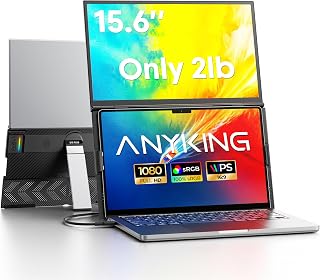 Laptop Screen Extender 15.6" FHD 1080P IPS Portable Monitor Above Laptop | Ultra-Thin Aluminum Alloy Build, Clamp-On Design, USB-C One-Cable Setup, Extend & Mirror Modes for Work, Study & Travel