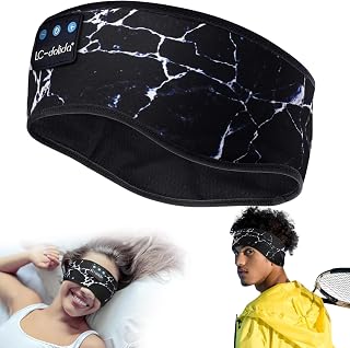 LC-dolida Sleep Headphones Bluetooth Headband Music Wireless Headband Headphones with Thin HD Stereo Speakers Perfect for Side Sleepers, Sport, Yoga, Travel