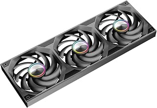 Lite 360 PC Case Fan - Integrated Aluminum Side Light Band, Dynamic Fisheye Design with 3 x 120mm Fans, No Software Required RPM Display(Black)