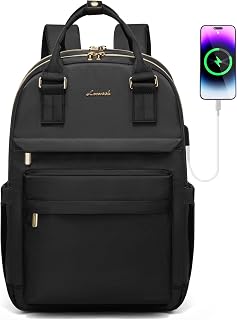 LOVEVOOK Laptop Backpack for Women, 15.6 Inch Work Business Backpacks Purse With Large Capacity, Waterproof Nurse Bag College Bookbag for School, Waterproof Casual Daypack for Travel