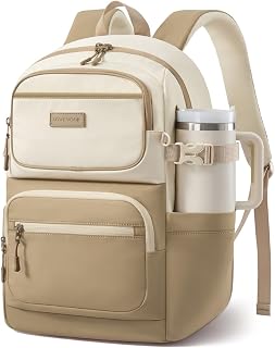 LOVEVOOK School Backpack for Teen Girls with a Separate Laptop Compartment | Big Bookbag for Middle High School College,Cute Kids Bag with Charm&large Cup Holder,Gift for 8-18 Students