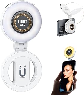 Magnetic Portable Selfie Light for iPhone - Phone Ring Light Rechargeable for Camera Picture Make up Photos Video Conferences LED Selfie Ring Fill Light TikTok/Zoom Calls/Video Conference