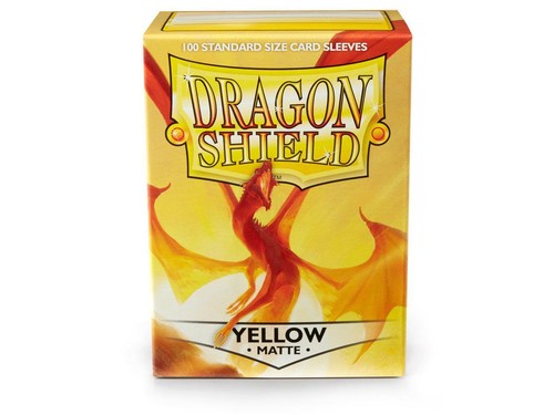 Matte Yellow 100 ct Dragon Shield Sleeves Standard Size