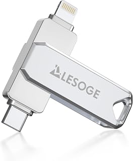 MFi Certified 256GB Flash Drive for iPhone Photo Stick Thumb Drive, USB Memory Stick iPhone Flash Drive for Photos Videos, High Speed Jump Drive External Storage for iPhone/iPad/Android/PC (Silver)