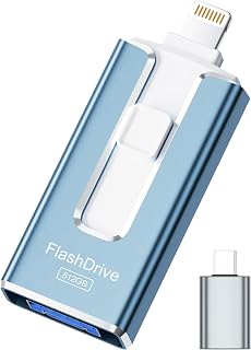 MFi Certified Flash Drive for iPhone iPad 256GB, Photo Stick for External Memory Storage, Easily Back Up and Save Photos Videos, USB Memory Stick Thumb Drive for iPhone/iPad/Android/PC (Gold)