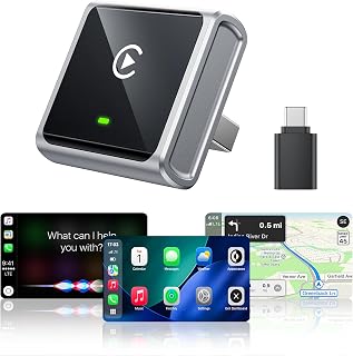 Mini Wireless CarPlay Adapter for iPhone & Android Auto - Wired to Wireless | Gold-Plated USB Dongle, Fast, Stable & Auto Reconnect in 3 Seconds, for OEM Wired Apple Car Play Cars 2016+