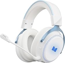 Monster Mission 350 Wireless Gaming Headset for PC, Ps4, Ps5, Xbox Headset with Virtual 7.1 Surround Sound Gaming Headphones, RGB Lights Over Ear Headphones for Switch, Xbox Series X/S, Laptop, Mobile