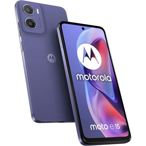 Motorola Moto E15 6.67" 64GB 6GB RAM LTE Smartphone Misty Blue E15PURP
