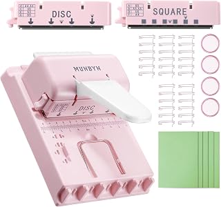MUNBYN Multi Binding Machine with 2 Detachable Heads(Disc & Square), Pink | DIY Small Book Binder for Notebooks, Calendars, Albums, Journals at Home, School, Office