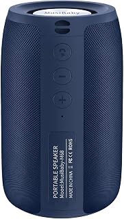 Musibaby M68 Bluetooth Speaker, 12W, IPX5, 24H Playtime, Dark Blue | Portable, small and compact with USB playback, AUX input, FM radio, TF card playback, up to 24H and dual pairing.