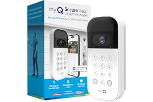 myQ Smart Garage Door Video Keypad with Wide-Angle Camera,Customizable PIN Codes,and Smartphone Control–Take Charge of Your Garage Access Works with Chamberlain, LiftMaster and Craftsman openers,White