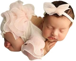 Newborn Photography Outfits Headband & Romper for Baby Girls Photography