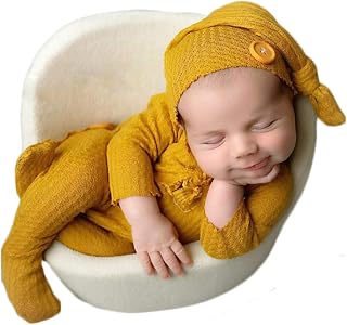 Newborn Photography Props Boys Girls Outfits Long Tail Hat Pants Baby Shoot