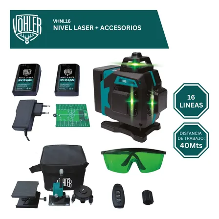 Nivel Laser 16 Lineas 40 Mts Vhnl16 Vohler + Accesorios