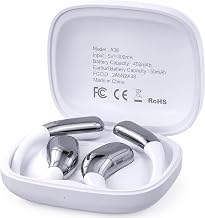 Open Ear Headphones, Wireless Headphones with Waterproof & Mic(White)