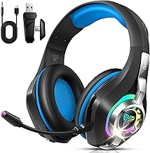 Ordtop 2.4GHz Wireless Gaming Headset for PS5/PS4/PC/Switch, 45H RGB Lights