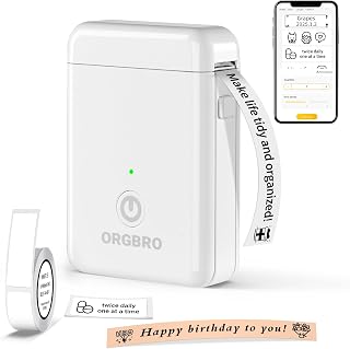 ORGBRO Label Maker Machine with Tape, X1 Bluetooth Mini Label Printer