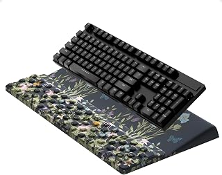 Ospelelf Keyboard Stand Pad with Wrist Rest, Comfy Ergonomic Keyboard Riser Holder for Office Home