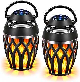 Outdoor Speakers Bluetooth with Light, IP5X Waterproof, Gifts for Men 2Pack