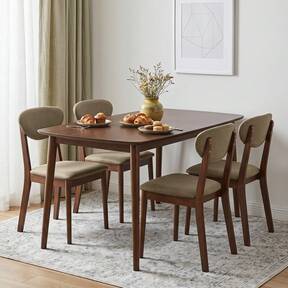 PCS Wooden Dining Table Set For 4 W/Padded Seat For Living Room Breakfast Nook $20.14 27% OFF