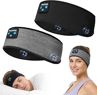Perytong 2 Pack Sleep Headphones Bluetooth 5.4 Headband, Sleeping Headphones Music Headband for Men Women Side Sleepers, Sweat Resistant Sport Headband for Workout Yoga Running Sleeping