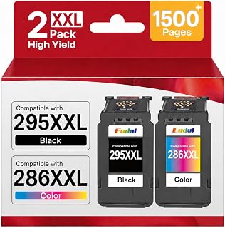 PG-295 XXL CL-286 XXL for Canon Pixma TS6520 Ink Cartridges Replacement for Canon PG-295 Black and CL-286 Color Ink Cartridges Work for TR7120, TS6520, TS4320, High Yield (1 Black,1 Tri-Color)