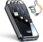 Portable Charger 50000mAh, 22.5W Power Bank with Built-in 4 Cables