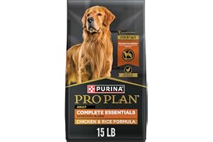 Purina Pro Plan Complete Essentials Shredded Blend Dry Dog Food,15 lb. Bag | Chicken & Rice Formula with real chicken as first ingredient, high protein supports lean muscles, premium nutrition for dogs