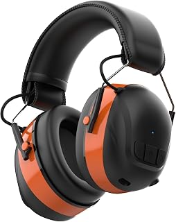Qozybuds Bluetooth 6.0 Hearing Protection Headphones with 120H Working Time, 30dB SNR, Superior Stereo Sound Quality, Larger Buttons for Easy Operation, Safety Ear Muffs for Lawn Mowing, Workshops