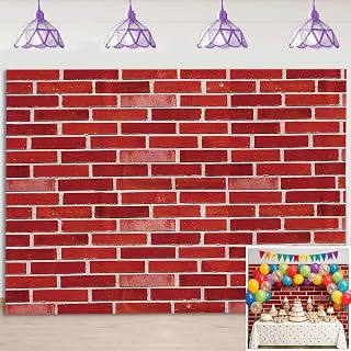 Red Brick Wall Texture Pattern Backdrop Photo Bricks Wall Sign Background Baby Shower Birthday Party Wedding Photography Decorations Banner 7x5ft
