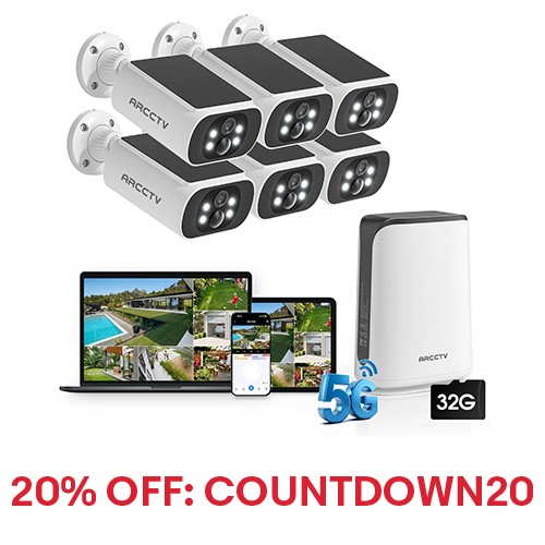 Refurbished 4MP Solar Security Camera System Outdoor Wireless Color Night Vision