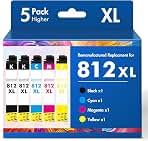 Remanufactured Replacement for 812XL Ink Cartridges Combo Pack for Epson