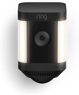 Ring Spotlight Cam Plus, Solar | Two-Way Talk, Color Night Vision, and Security Siren (newest model) - Black