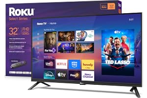 Roku 32-Inch Select Series Smart TV 2026-1080p Full HD TV - RokuTV | Flat Screen LED Television with Voice Remote, Wi-Fi & Bluetooth Headphone Mode - Streaming Live Local News Sports & Movies