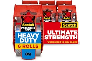 Scotch Heavy Duty Shipping Packing Tape, Clear, 1.88 in. x 27.7 yd. | 1 Tape Roll with Dispenser, Shipping and Packaging Supplies