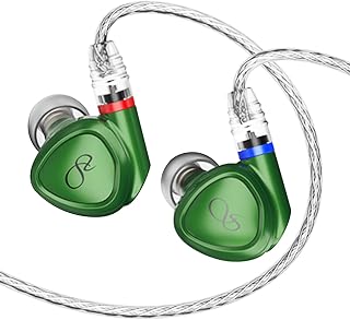 SHANLING MG100 in-Ear HiFi Headphones, Hi-Res Dynamic Driver iems, Wired Audiophile Earphones, Detachable MMCX Cable, 3.5/4.4mm Plug, Sound Tunning Nozzles(Green)