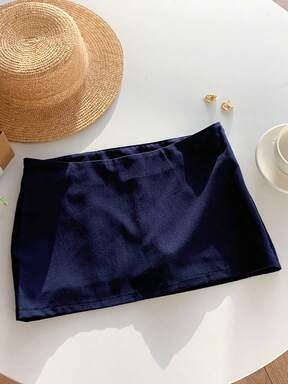 SHEIN EZwear Women's Solid Color Low-Waist Short Casual Skirt 22% OFF