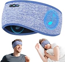 Sleep Headphones Bluetooth 6.0 Headband for Side Sleeper (Black) | 200mah cell for 20hr playback, 3mm ultra-thin speaker & mic, HD stereo, removable & washable, 2-in-1 sport & sleep headband