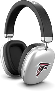 SOAR NFL Active Noise Cancelling Wireless Over-the-Ear Headphones- Silver- Atlanta Falcons