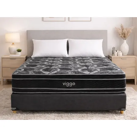 Sommier Viggo Esmeralda 140x190 Cm 130 Kg Alta Densidad Color Negro