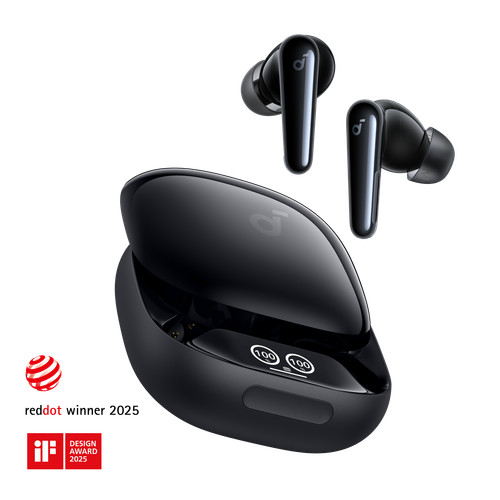 Soundcore Anker Liberty 4 Pro Noise Cancelling Earbuds | Glossy Black Open Box