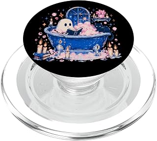 Spooky Ghost Reading Book Bookish Teacher Preppy Halloween PopSockets Adhesive PopGrip