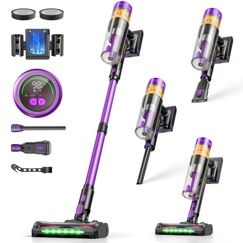 Stick Cordless Vacuum Cleaner, 650W 48KPa Vacuum W/LED Screen, Anti-Tangle Brush