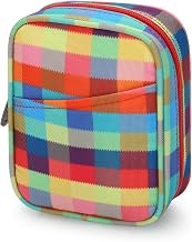 Storage Pouch for Small Electronics and Accessories,Tech Bag,Electronic Organizer Case Compatible with MacBook Laptop Charger,Mouse,Cables,Hub,Power Bank,Earphone,Cosmetics (Colorful Checkered)