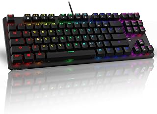 TECWARE Phantom 87 Key RGB Mechanical Gaming Keyboard | Outemu Blue Switch | 16.8M Color LED Lighting | 18 Pre-Set | Low Latency | N-Key Rollover | Software Customizable Keys | Wired USB Connection