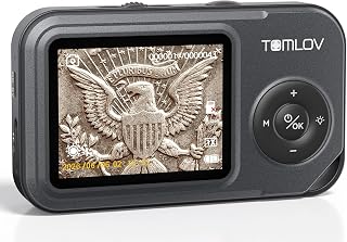 TOMLOV P50 Handheld Digital Microscope, Adjustable Focus, 2.4" IPS Screen